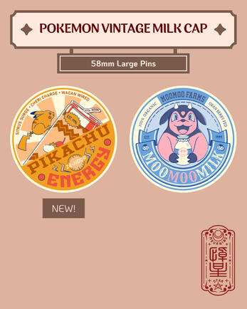 Pokemon Vintage Milk Cap Pins