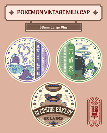 Pokemon Vintage Milk Cap Pins
